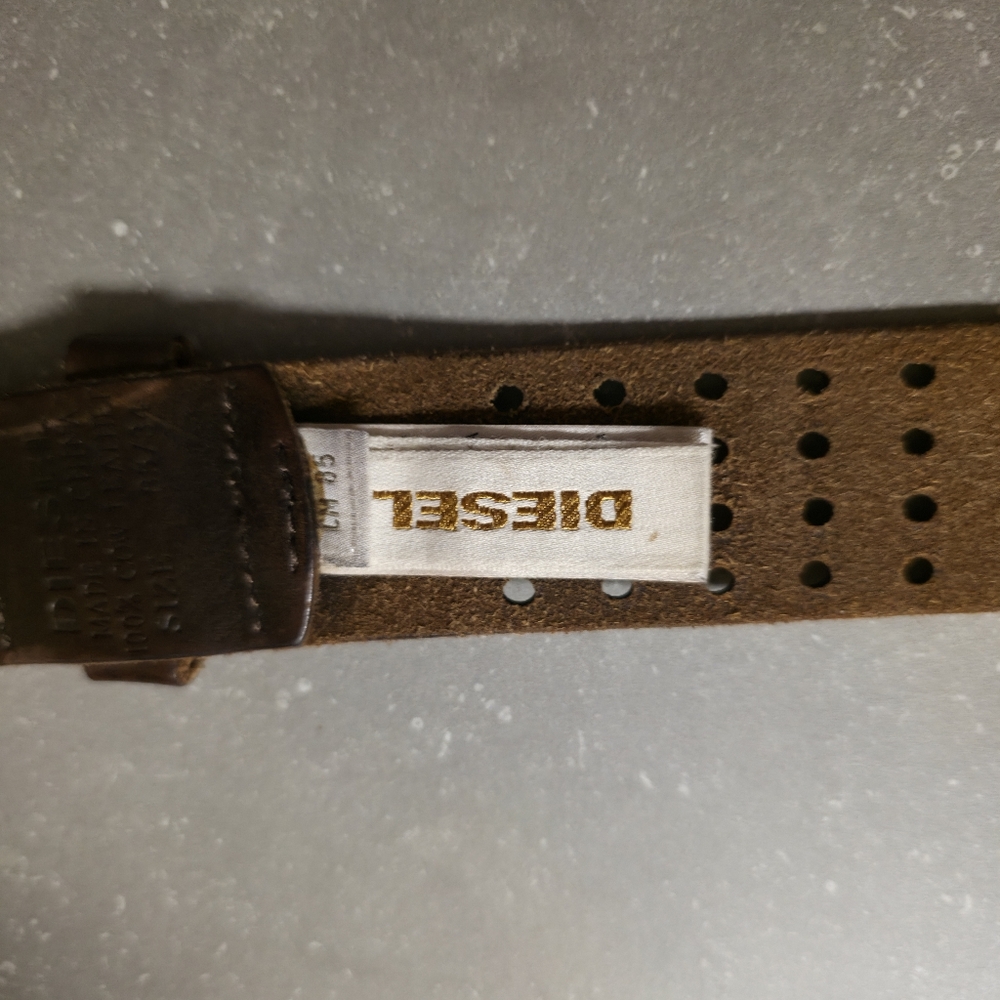 Diesel Dark Brown Leather Belt 85cm Authentic
